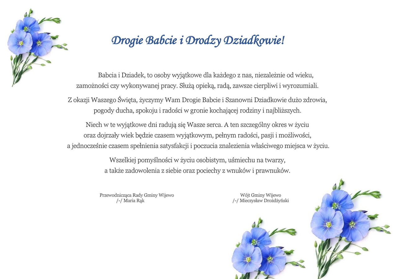 Grafika z życzeniami z okazji Dnia Babci i Dziadka 