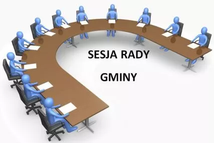 Grafika przedstawiająca Sesję Rady Gminy