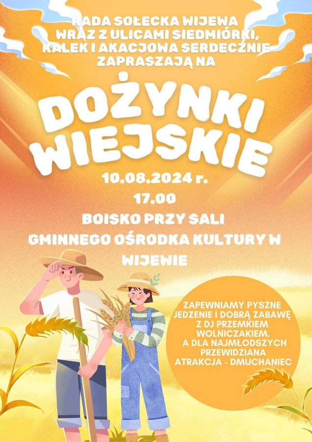 plakat na dożynki Wiejskie w Wijewie