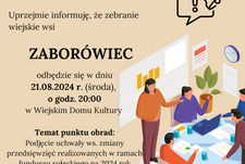 21 sierpnia - Zebranie wiejskie w ZABORÓWCU 